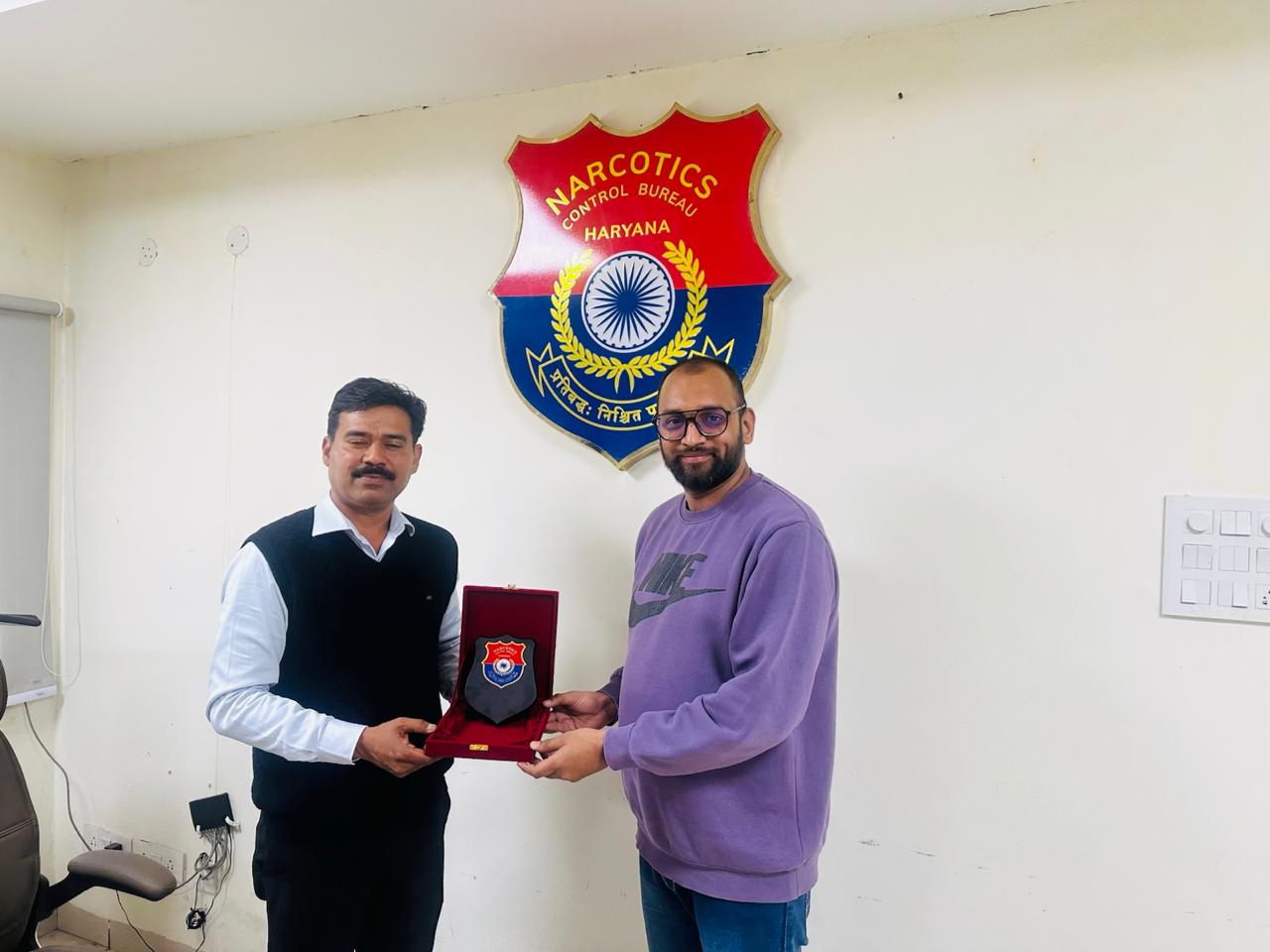 At the Narcotics Control Bureau, Haryana